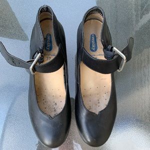 black wolky mary jane style heels